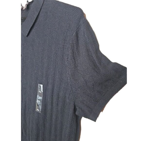 Michael Kors Sweater Shirt Men's Size XXL Black Button Up Short Sleeve t72 - Picture 3 of 8